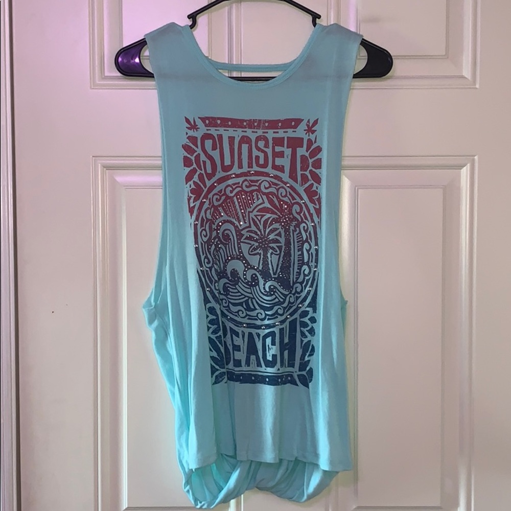 Open back muscle tank top